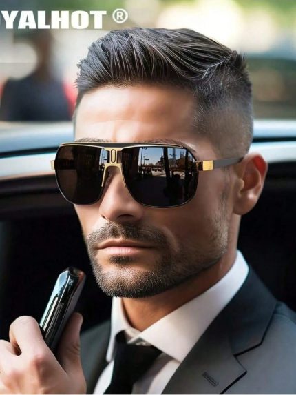 RoyalHot Men Women Polarized Alloy Square Oversized Frame Fashion Glasses Driving Fashion Glasses Shades Male For Summer Beach Vacation,Outdoor,Travel